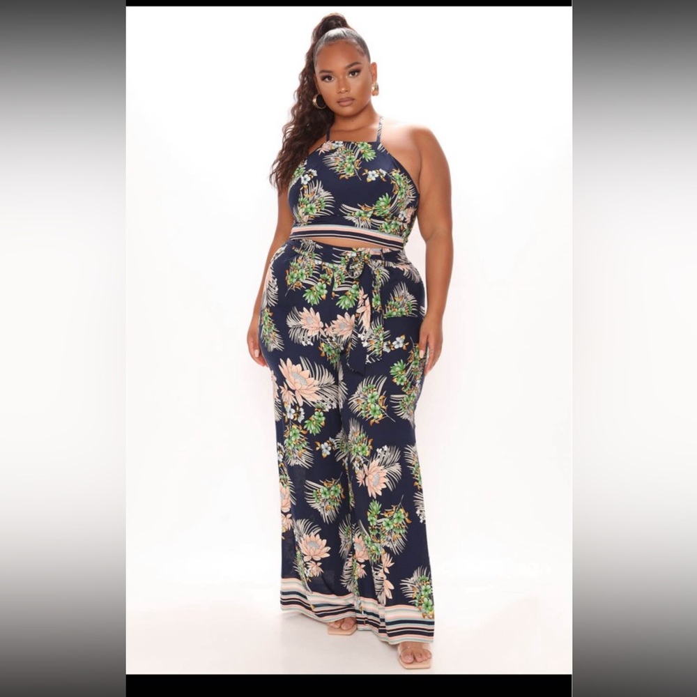 2 piece floral jumpsuit